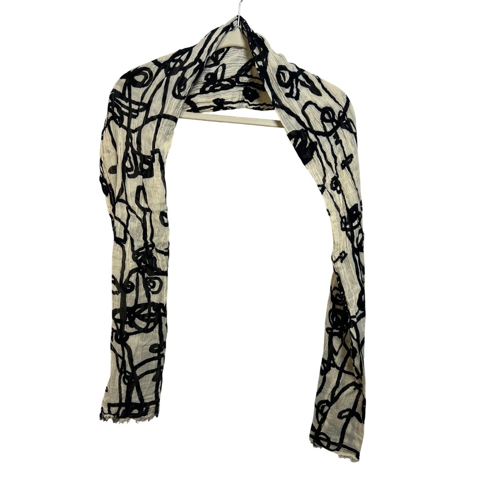 Debbie Martin Designs Abstract Face Print Cotton Modal Scarf‎